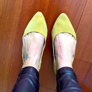 Suede pointy toe flats